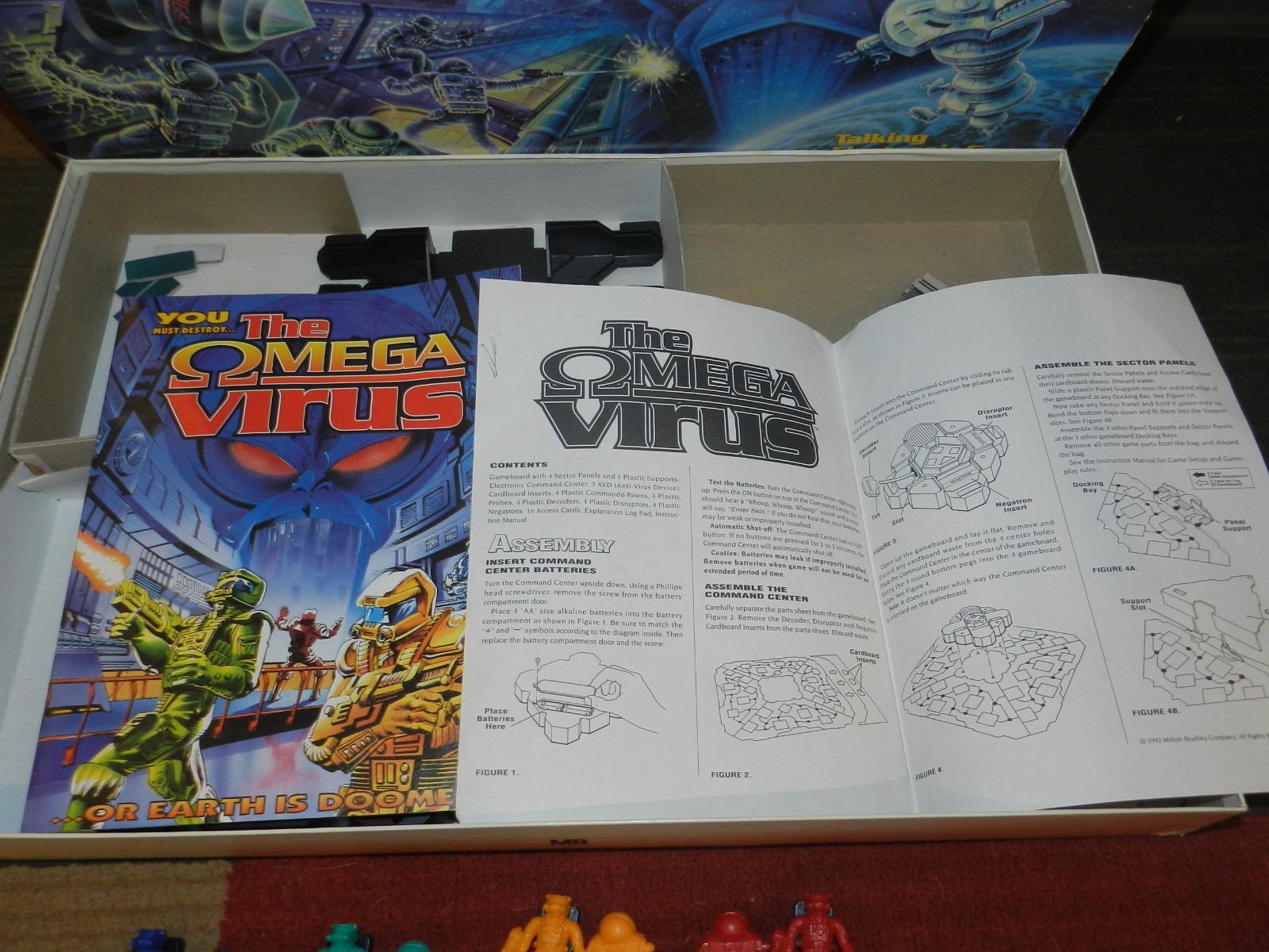 Vintage 1992 The Omega Virus Talking Electronic Board Game 100% Complete -Tested