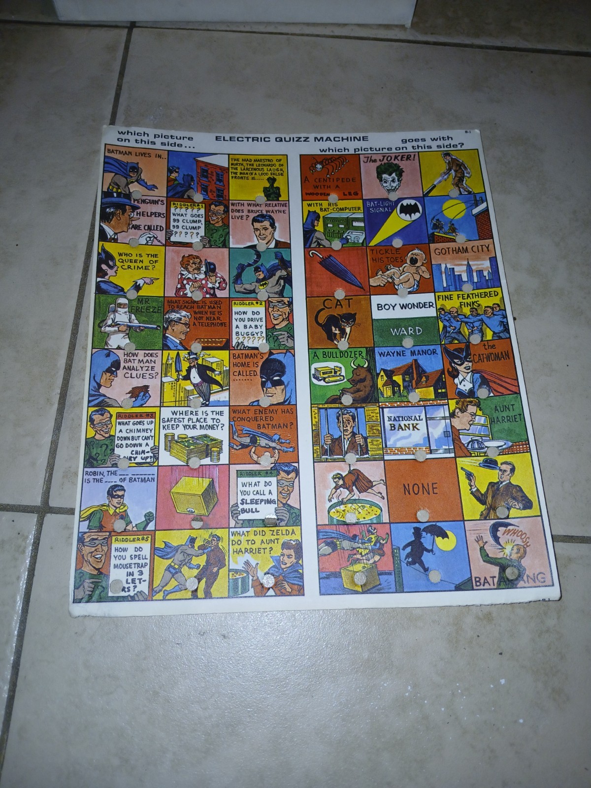 1966 Batman ElecTronic Quiz Game HTF.
