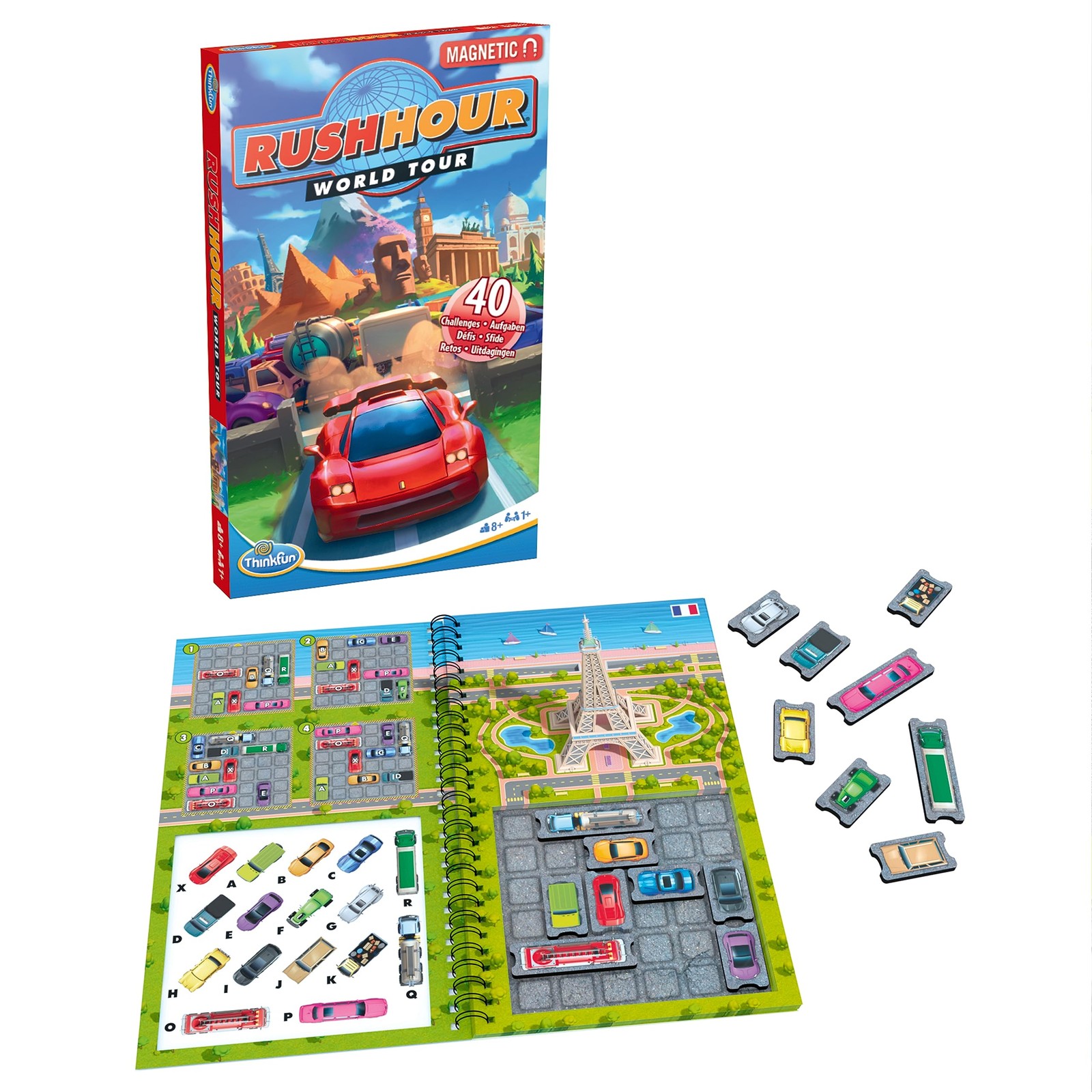 ThinkFun – 76544 – Rush Hour World Tour – Das magnetische Reise-Knobelspiel. Per