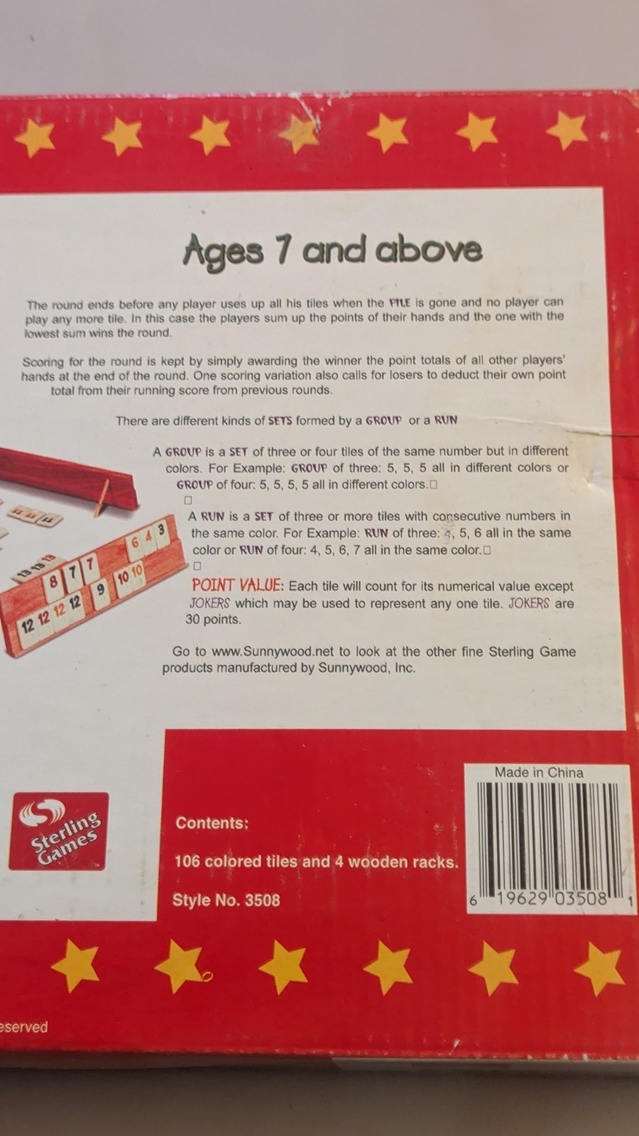 Sterling Games Classic Rummy Tile Game “Rummika”. Ages 7+