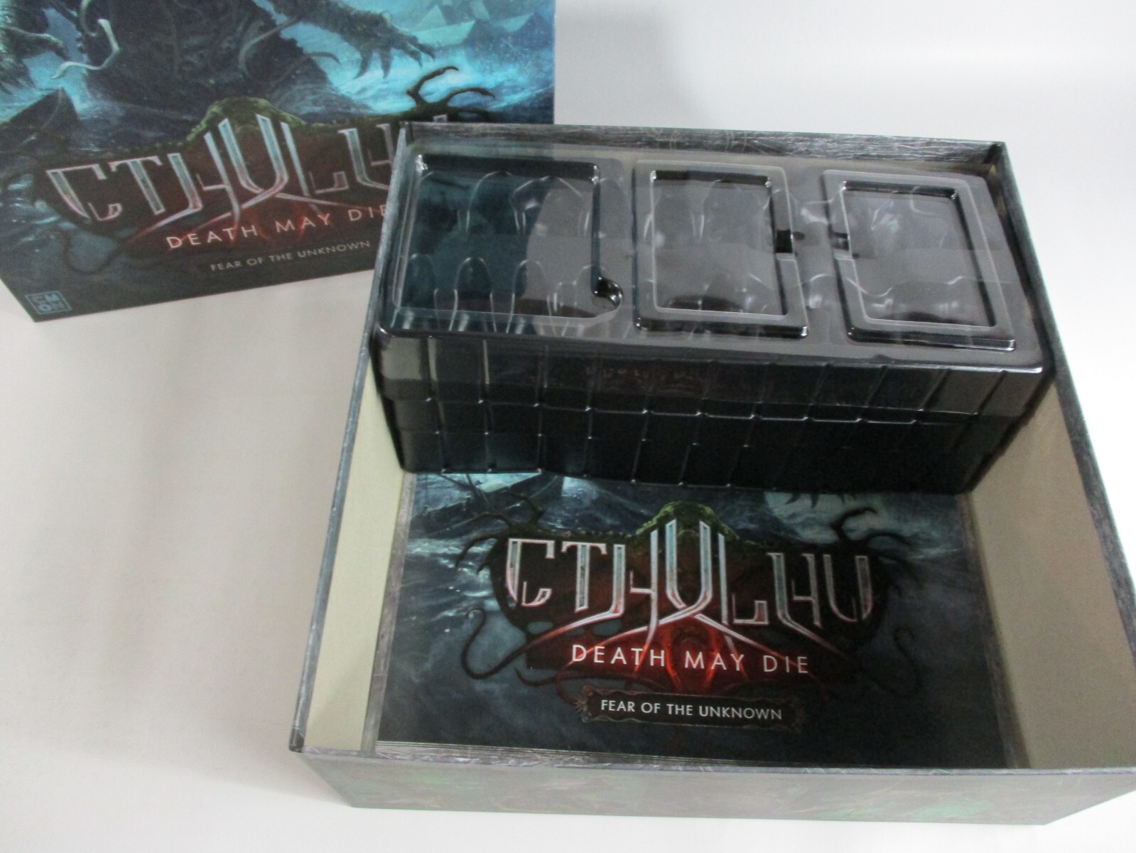 CTHULHU DEATH MAY DIE: Fear Of The Unknown REPLACEMENT BOX & TRAYS C-Mon NEW!!