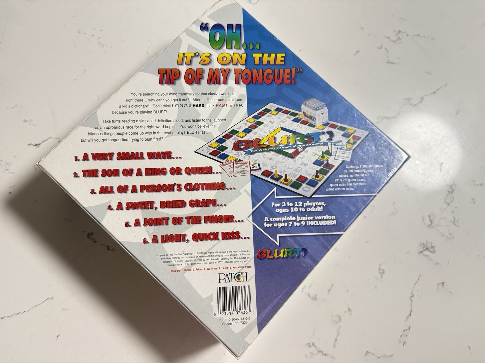 NWT Blurt! Word Racing Game with Junior Version 3 to 12 Players ages 10 to adult