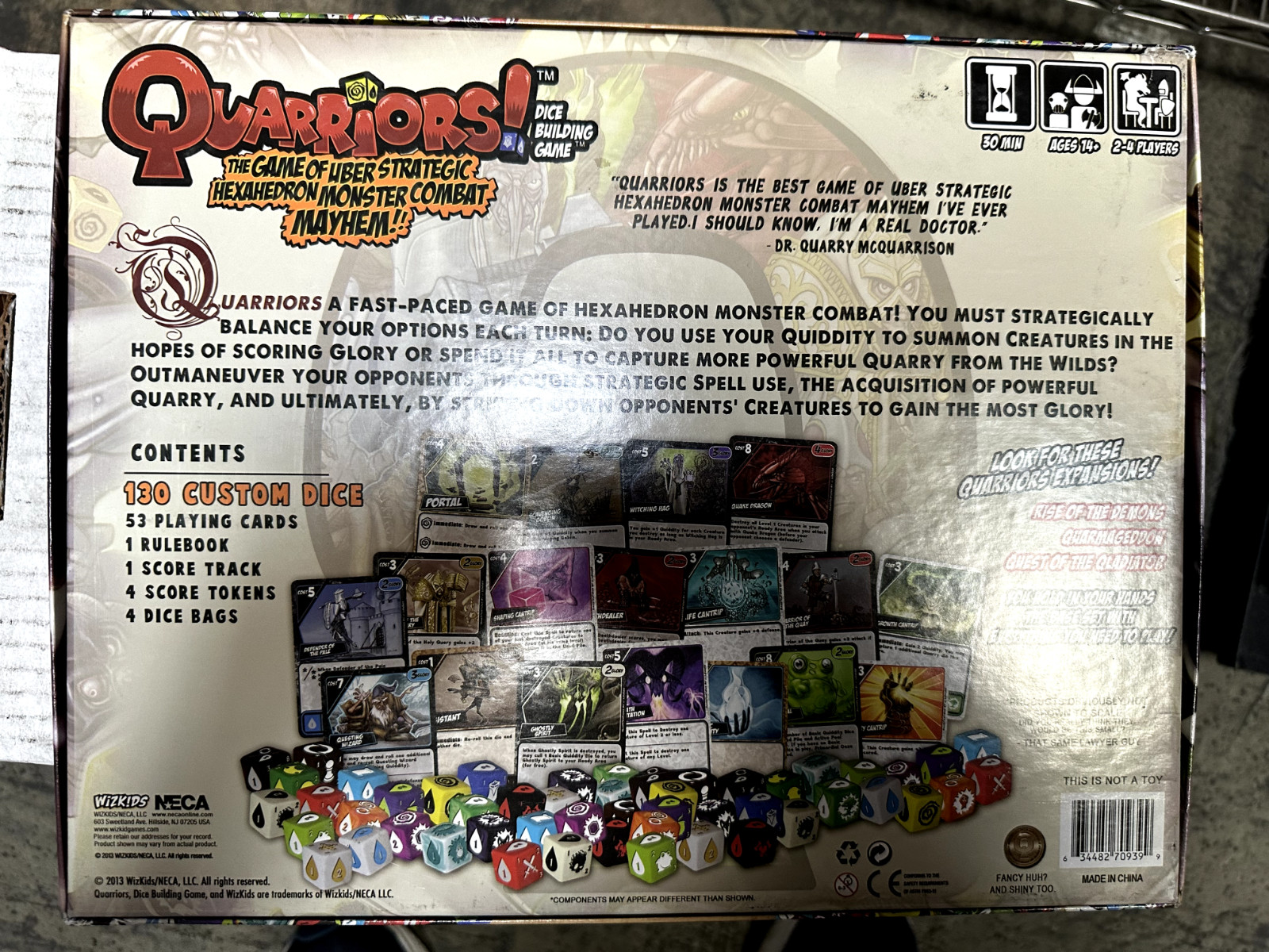 Quarriors! Dice Building Game All Cards Sleeved FREE SHIPPING