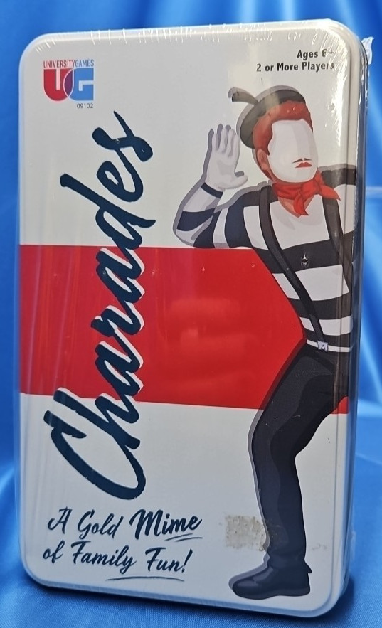 Charades Party Game from University Games, 2 or More Players Ages 6 &Up NEW Tin