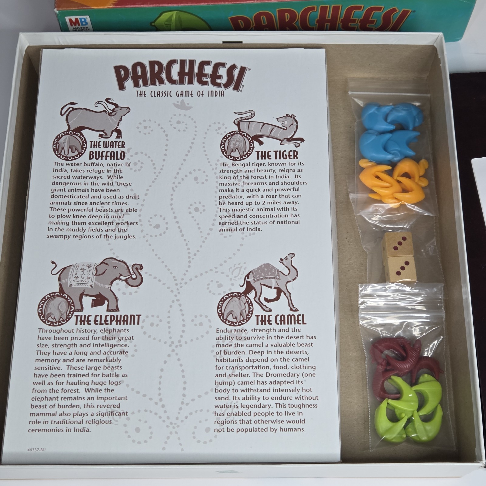 Parcheesi The Classic Game of India Milton Bradley Board Game 100% Complete 2001