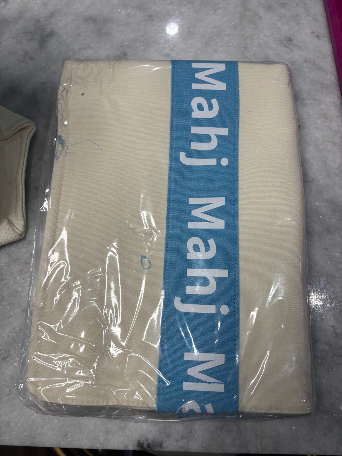 Empty Mahjong Bag for Tiles 22x15x6 Inches Thickened Canvas Mahjong Carrying Tot
