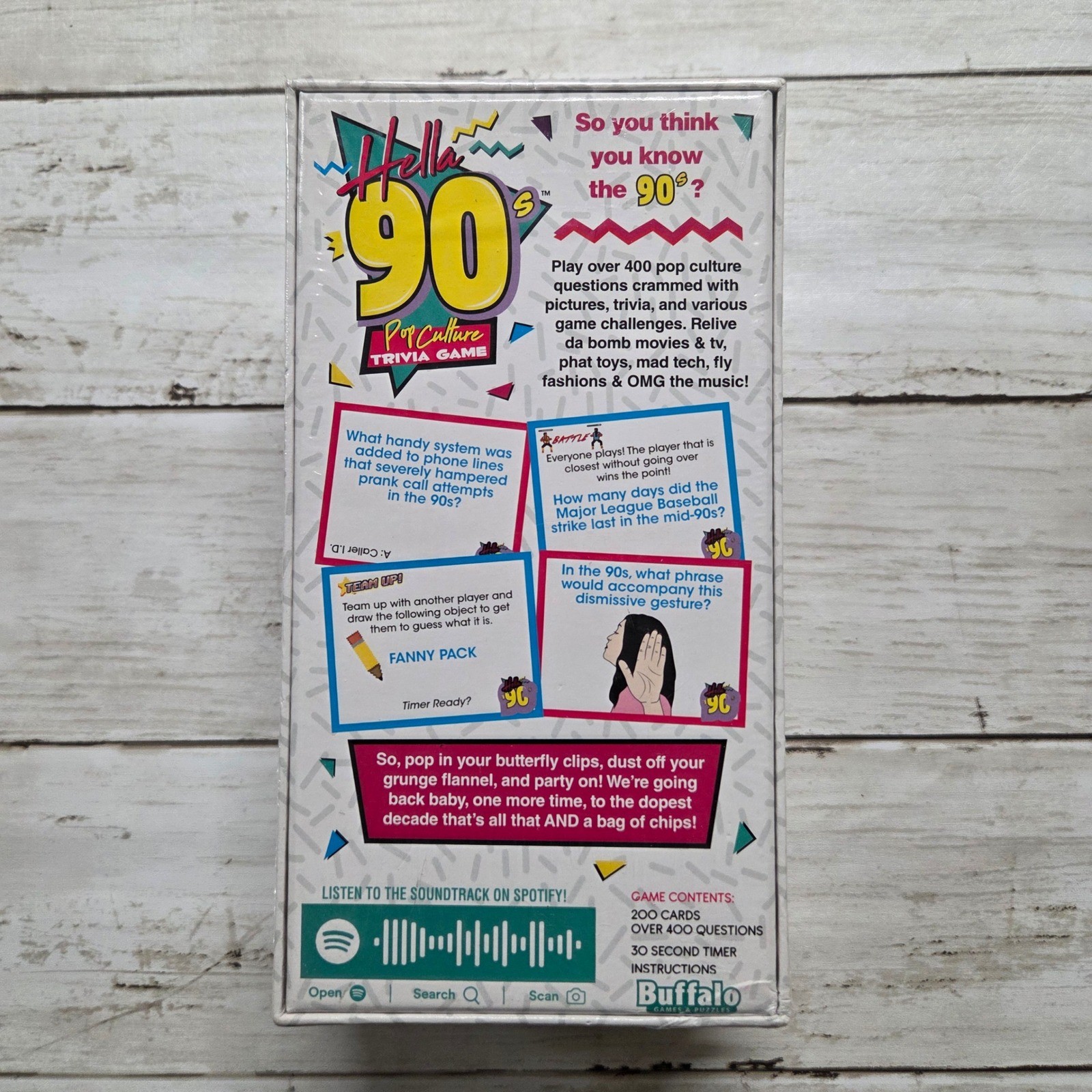Buffalo Games Hella 90s Pop Culture Trivia Game New Sealed Retro Party Game