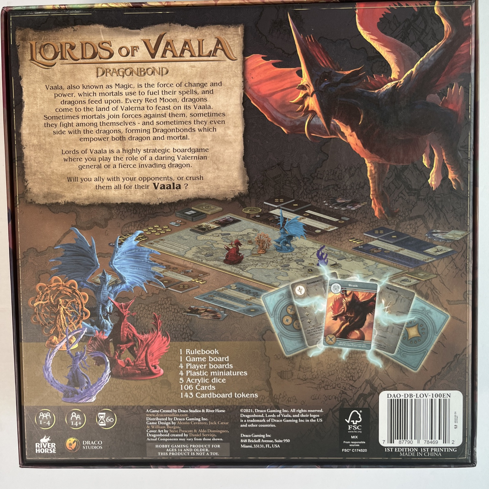 Draco Studios Dragonbond Lords of Vaala Asymmetric Strategy Board Game