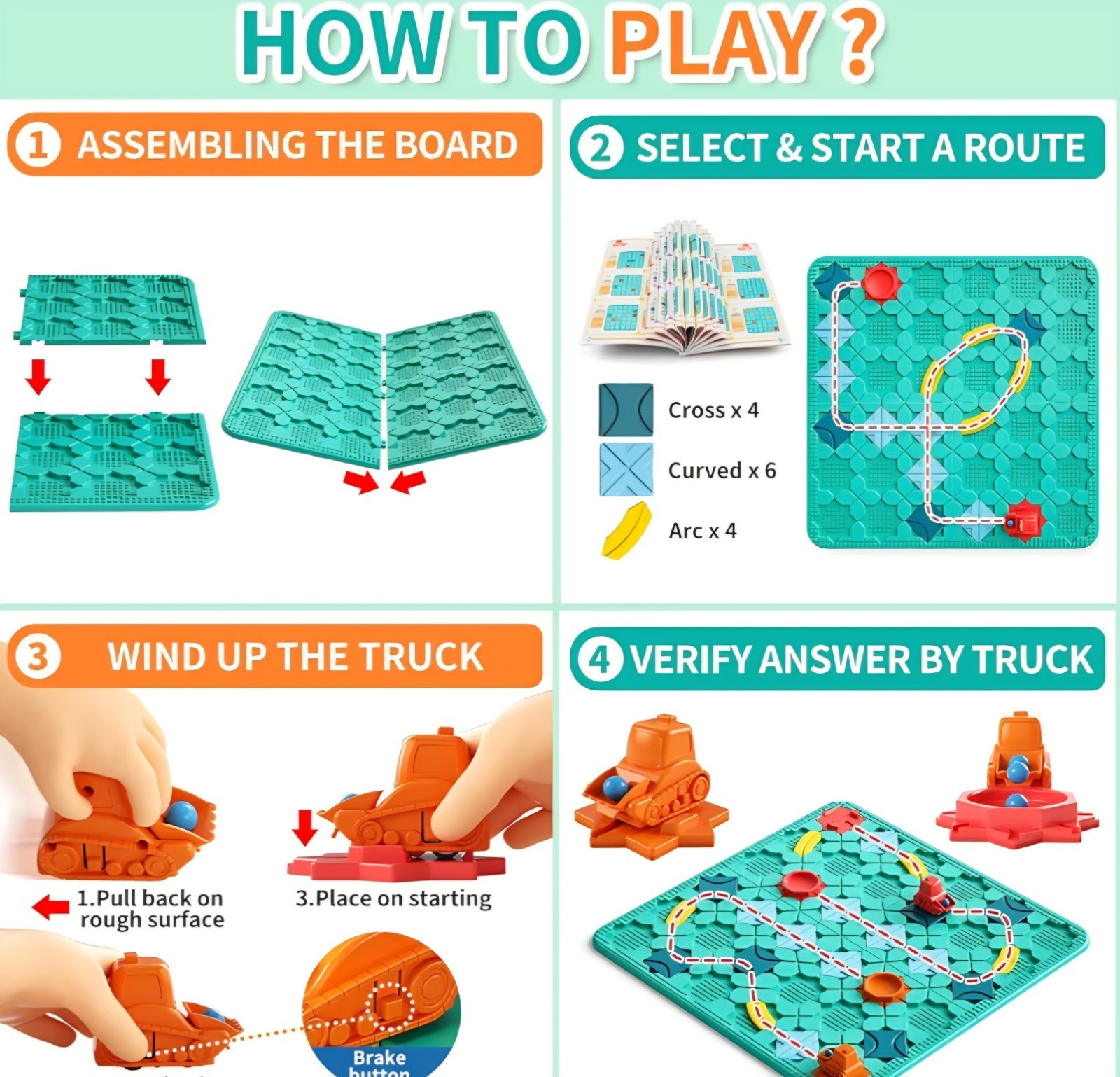 Logical Road Builder Games STEM Family Board Game, Large Educational Smart Brain