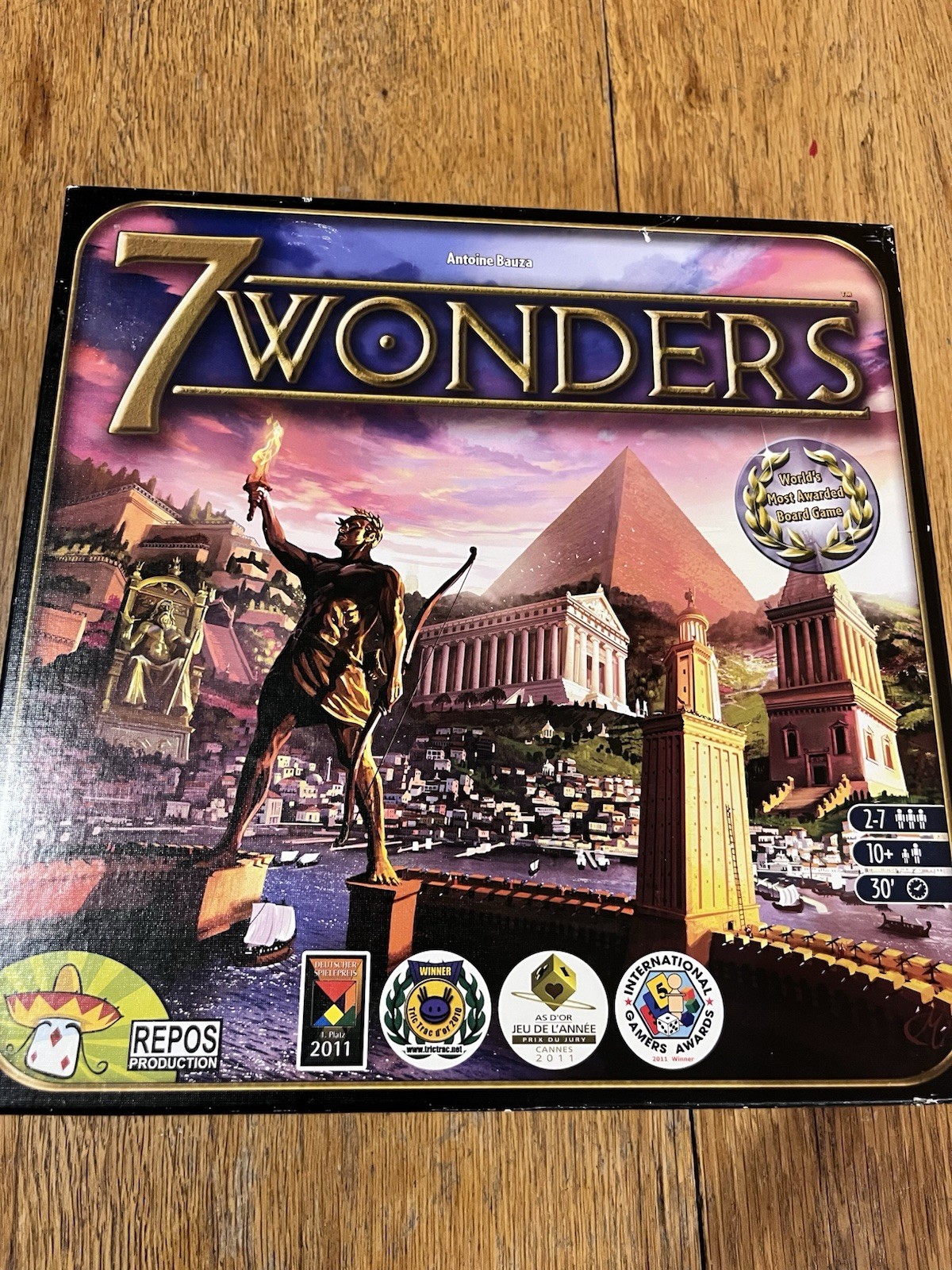 7 Wonders Board Game–Complete– Repos Production 2010 Edition Great Condition