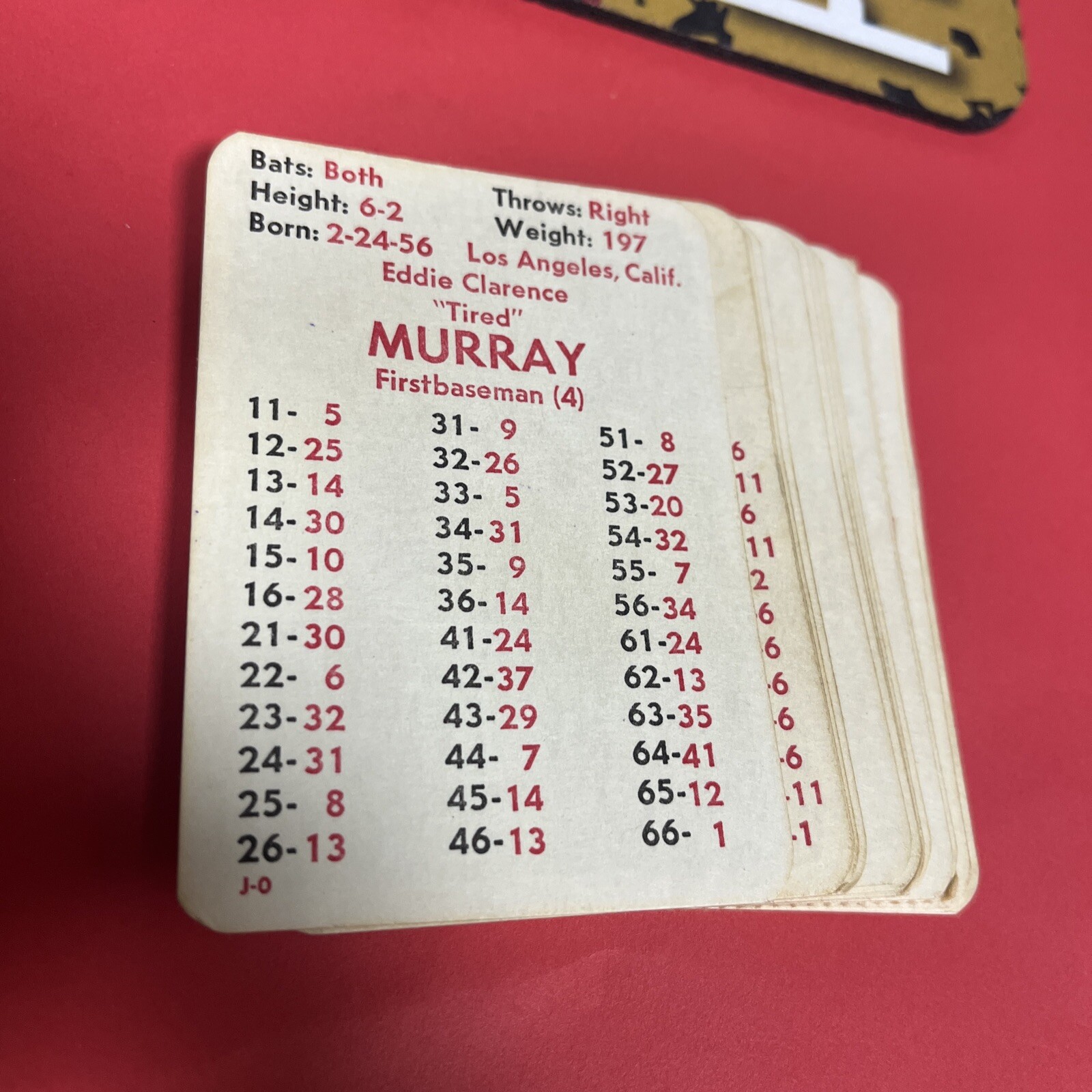 APBA Baseball Card Lot 25 Cards MOLITOR/EDDIE MURRAY/PLUS