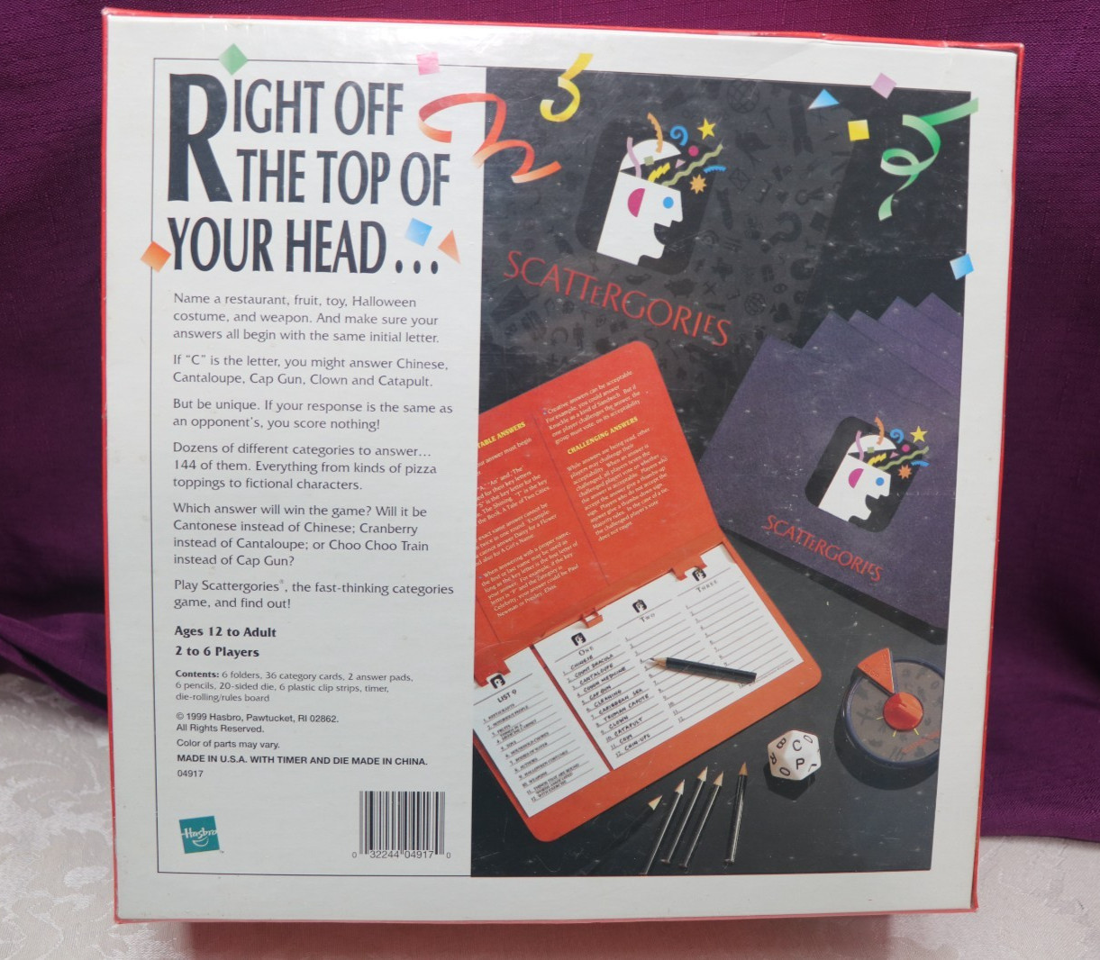 The Game Of Scatergories 1999 Hasbro NEW SEALED