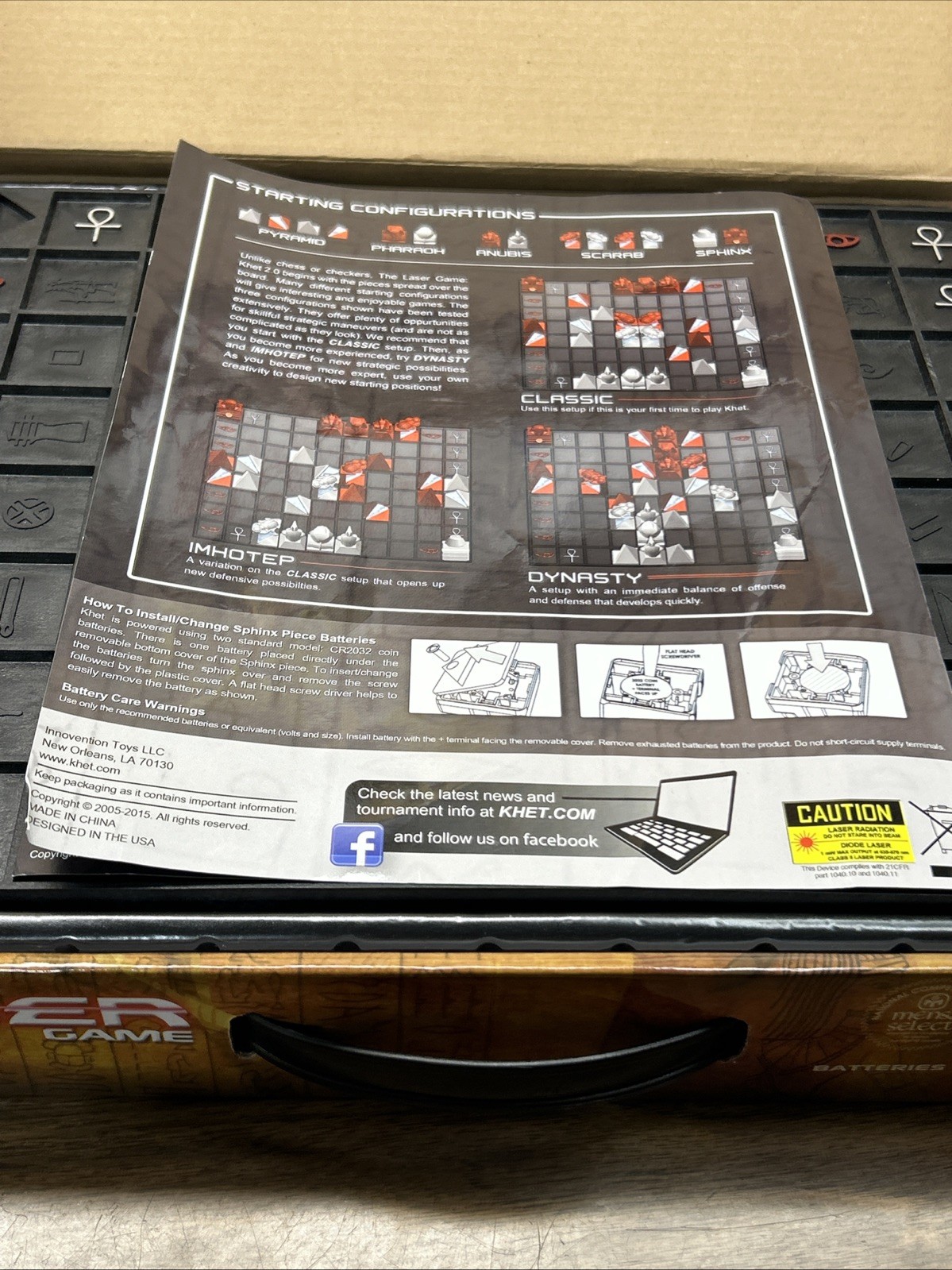 Laser Game Khet 2.0 Mensa Select Winner, Complete no batteries