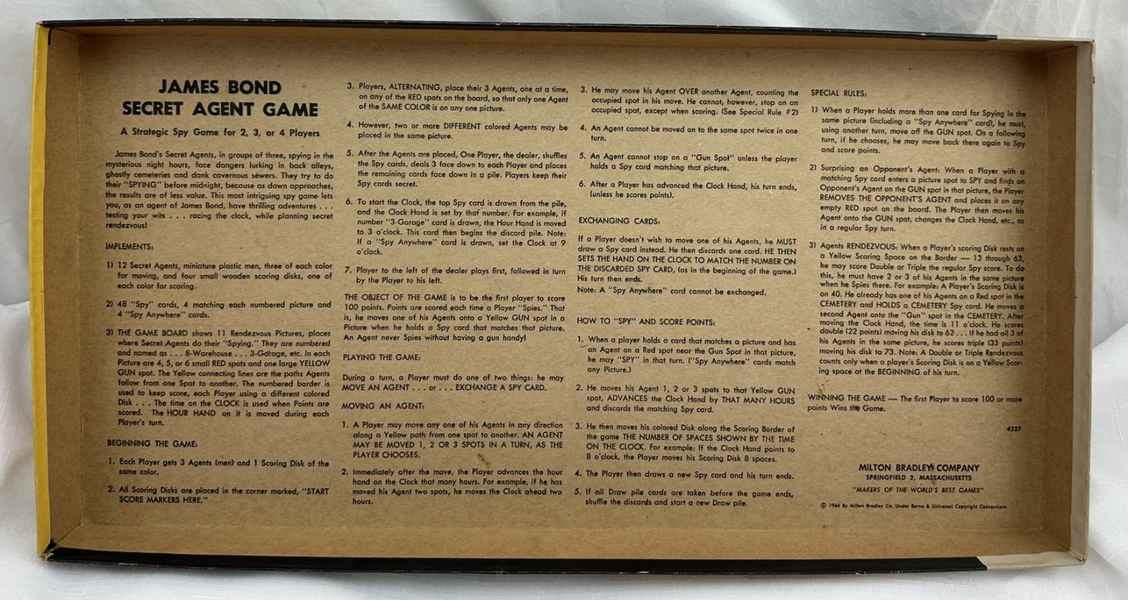 1964 James Bond Secret Agent Game by Milton Bradley Complete in Great Condition