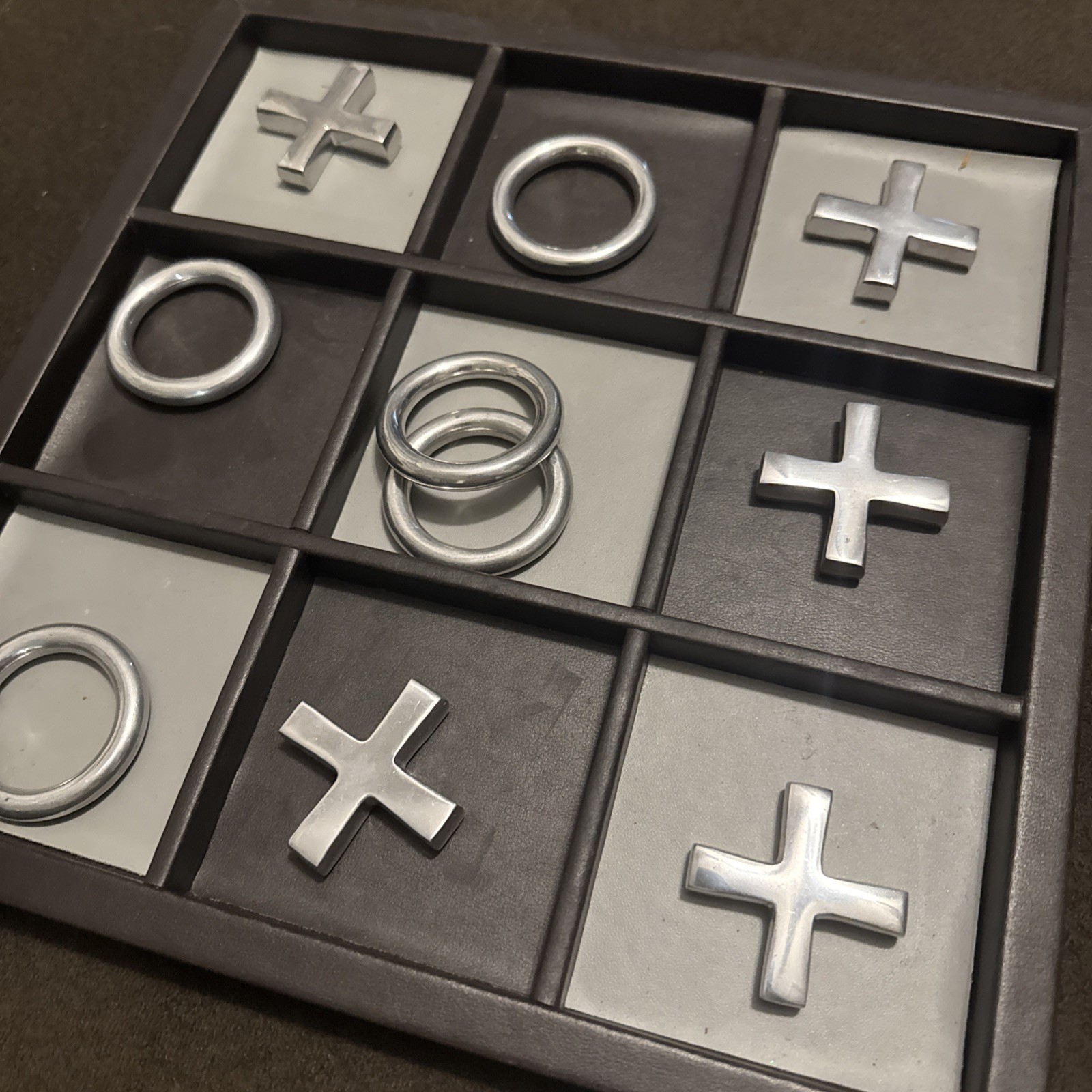 Large Tic Tac Toe Board Game Coffee Table Size 12inx12in Used Family Game