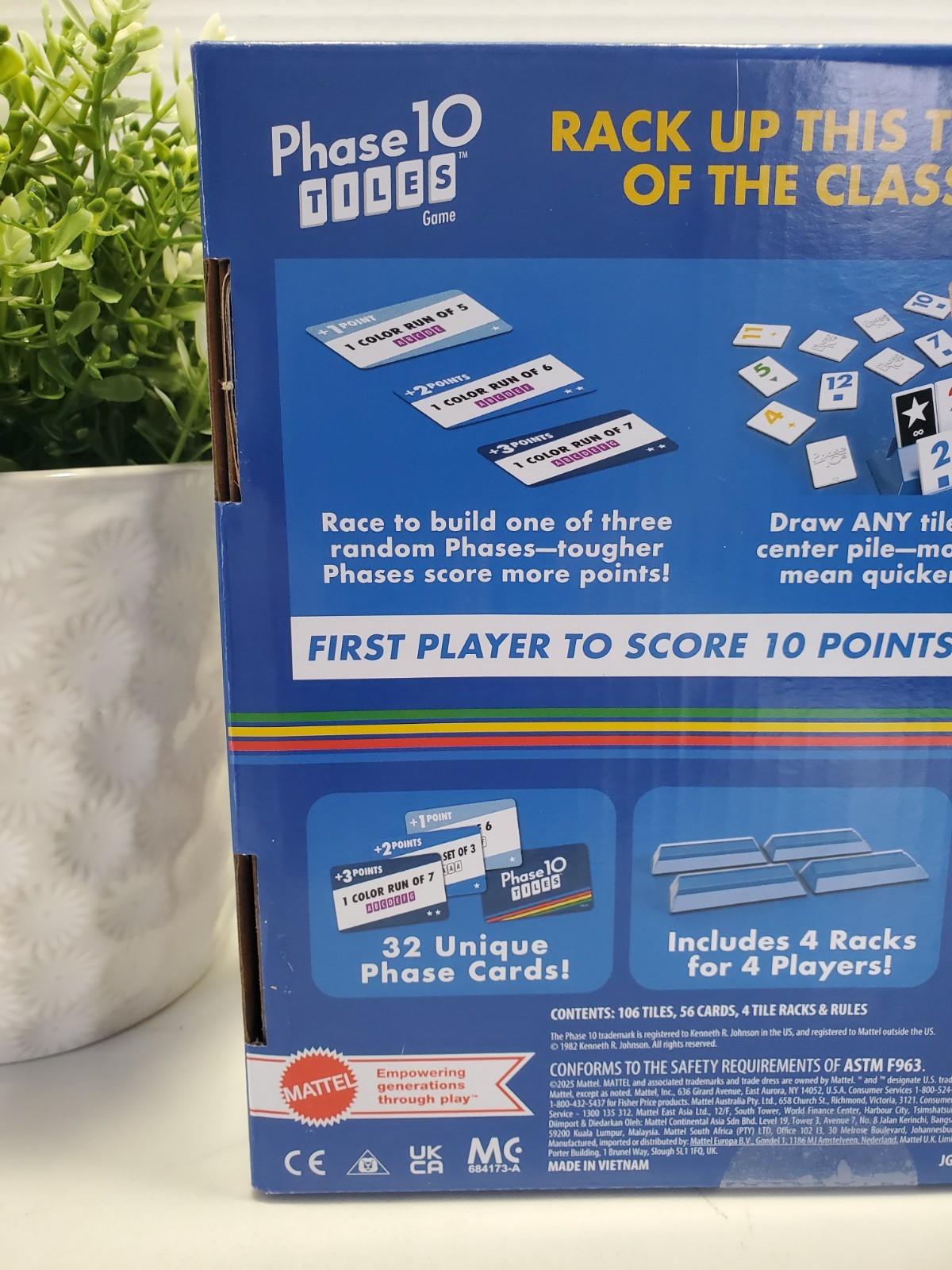 Phase 10 Tiles Game Quick Rummy Play for 2-4 Players with Unique Phases 🔵🔴 NEW