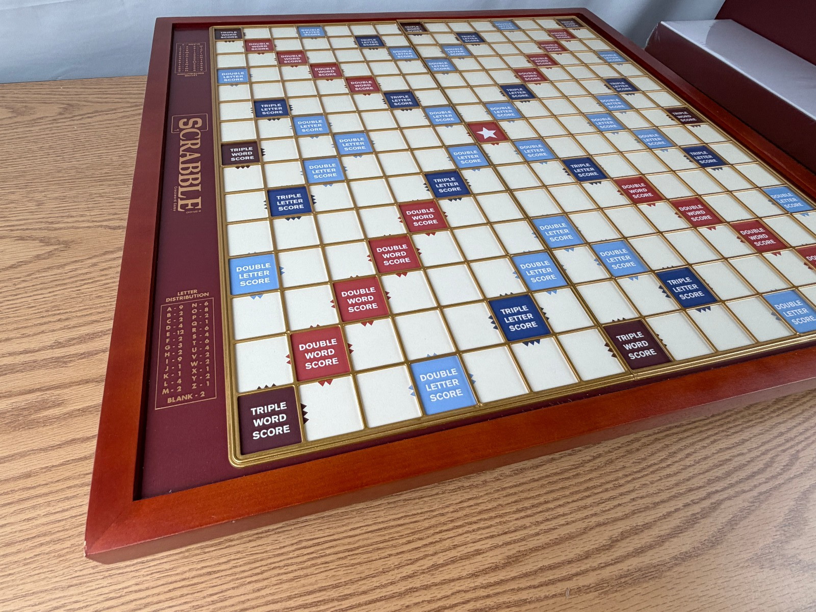 Scrabble Giant Deluxe Wooden Edition Turntable Board Game Open Box Item
