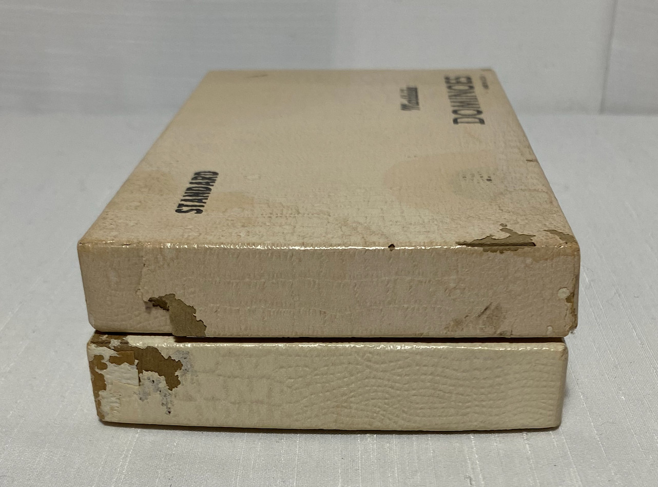 Vintage Puremco Marblelike Black Standard Dominoes No. 616 with Boxes – Lot of 2