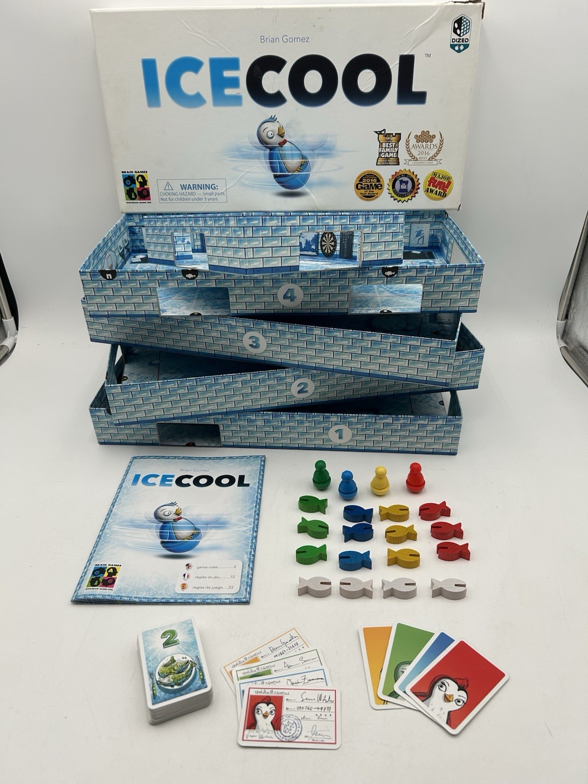 Ice Cool Family Board Game Brain Games 2016 Award Winning Penguins 100% Complete