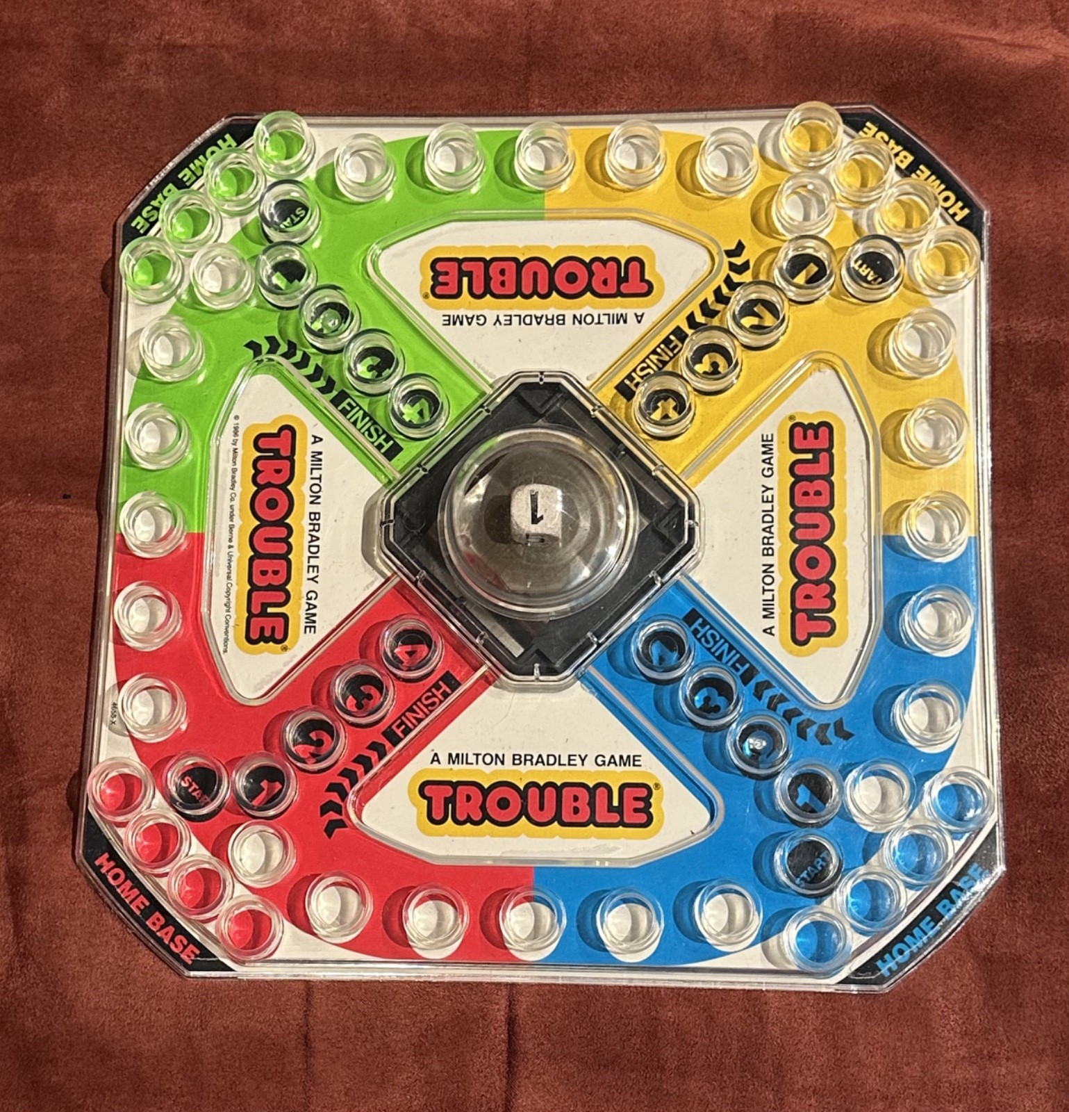 Vintage 1986 Trouble Board Game Pop-O-Matic Milton Bradley Complete & Works