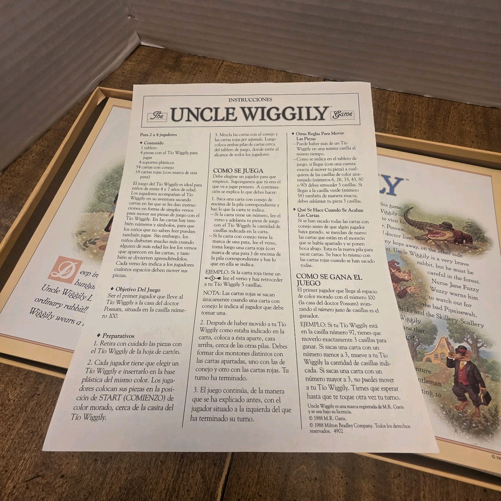 Vintage Uncle Wiggly Board Game – Milton Bradley – 1988 – 100% Complete
