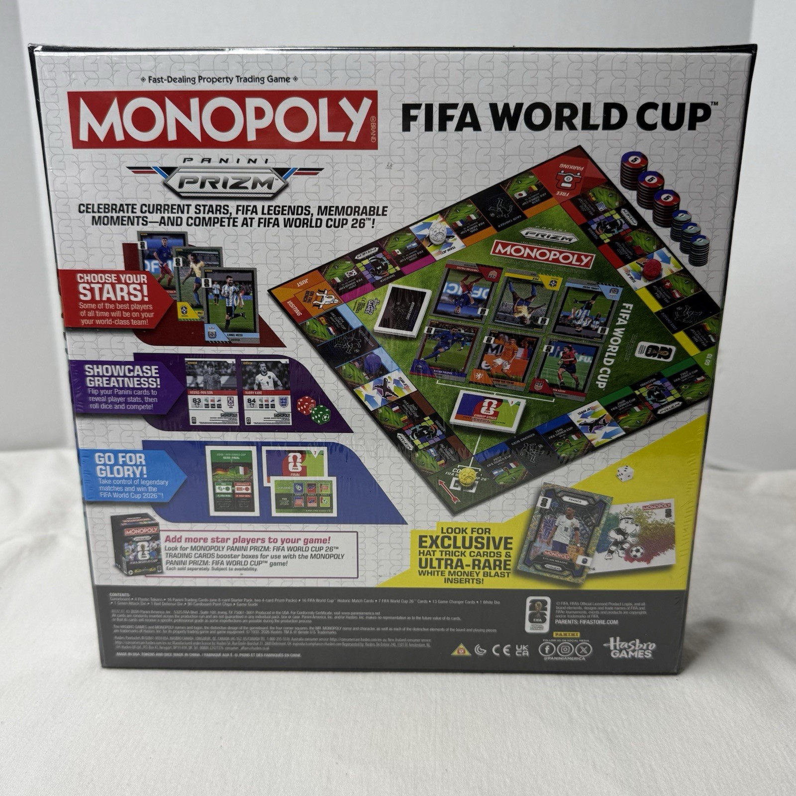 Hasbro Monopoly Panini Prizm FIFA World Cup Board Game with Official Trading