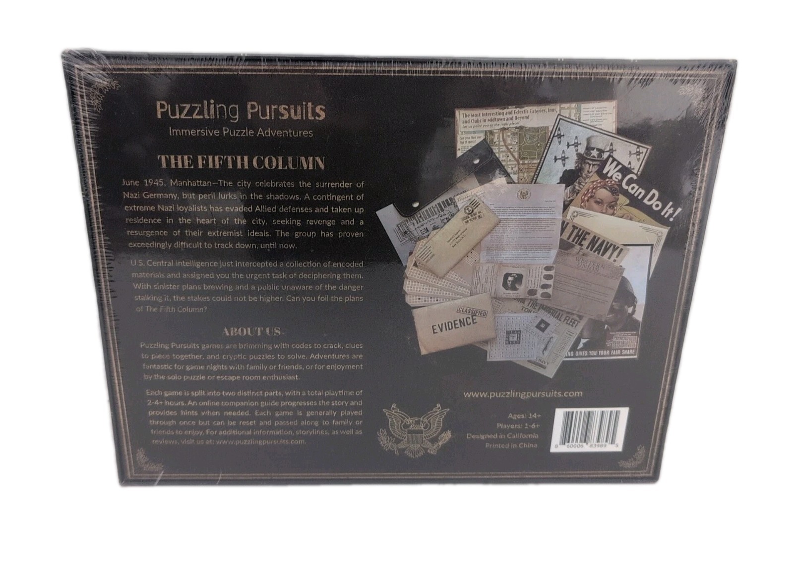 The Fifth Column Escape Room Puzzle Game Puzzling Pursuits New
