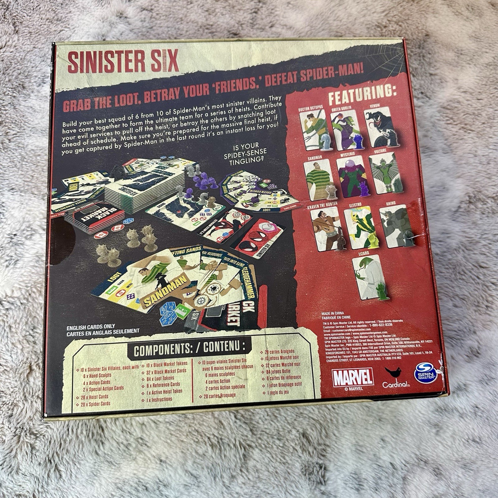 Marvel Sinister Six Spider-Man Villains Heist Card Game for Teens and Adult New