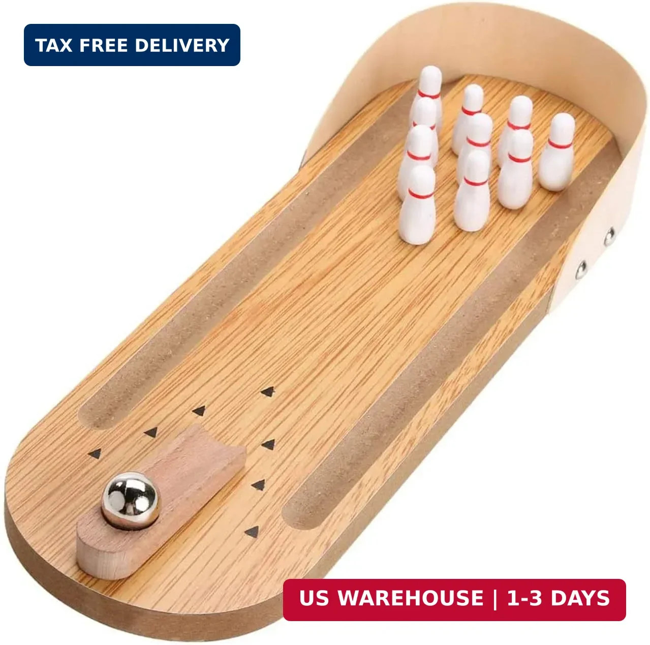 Table Top Mini Bowling Game Set-Tabletop Wooden Board Mini Arcade Desktop Tiny B