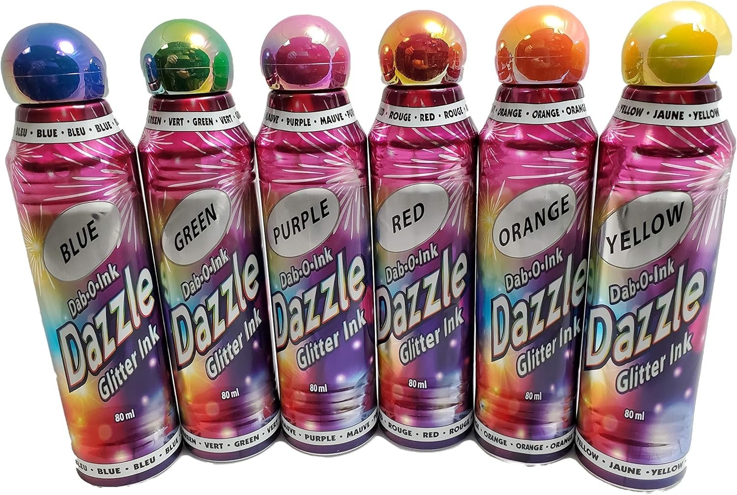 Dazzle Glitter Dauber Ink 6-Pack – Fun & Creative Multi-Color Markers