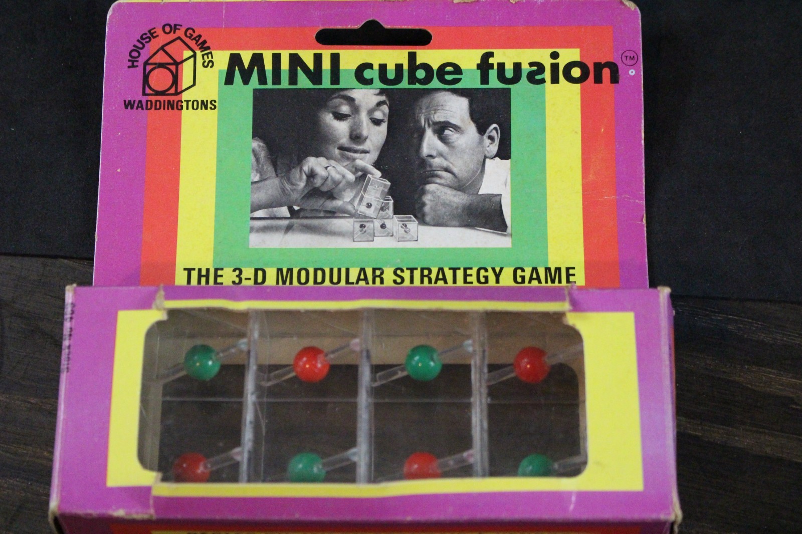 Vintage Game – Mini Cube Fusion – 3D – Modular Strategy Game – 1971 – Waddington