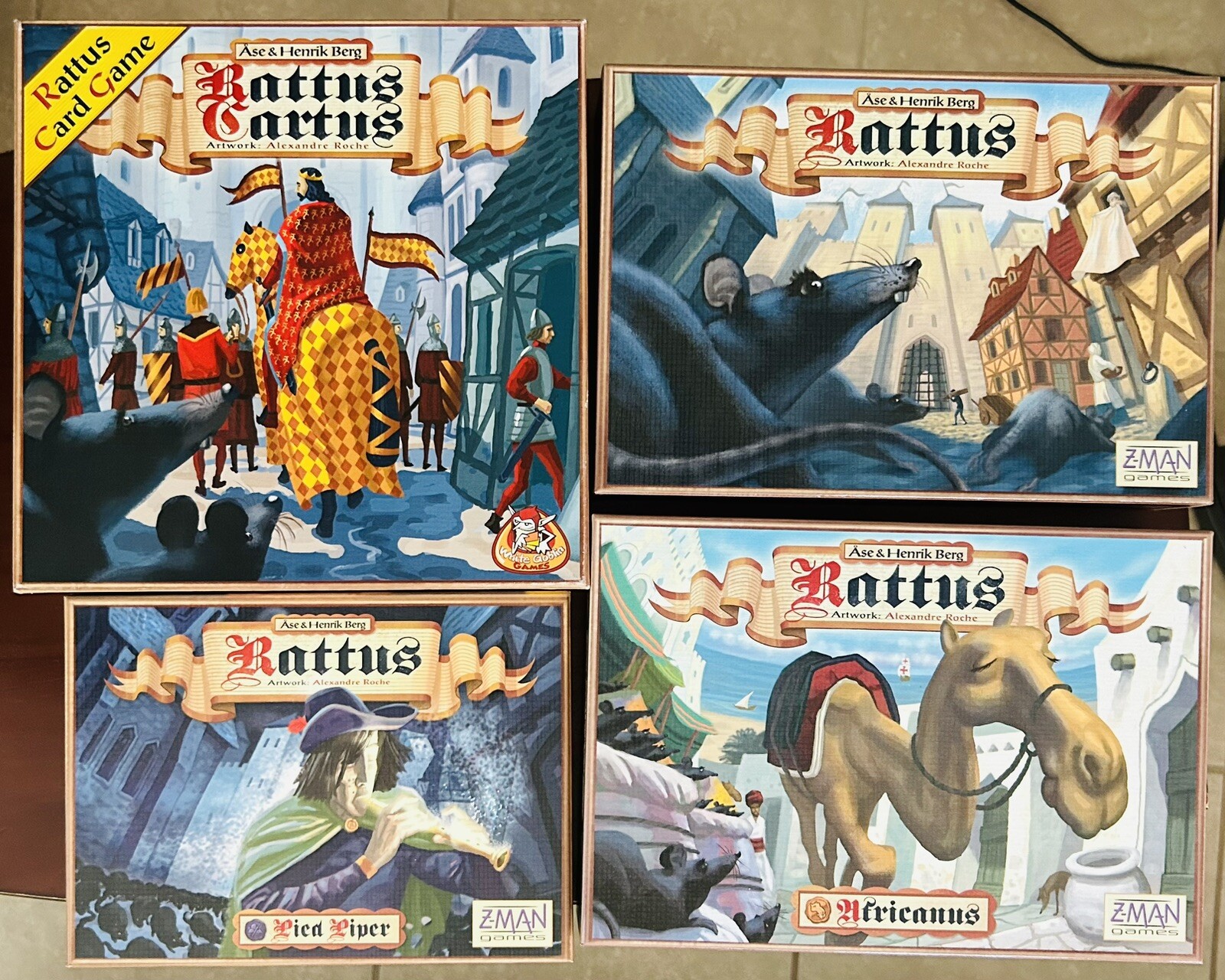 Lot of 4 Games And Expansions Rattus, Rattus Cartus, Africanus, Pied Piper
