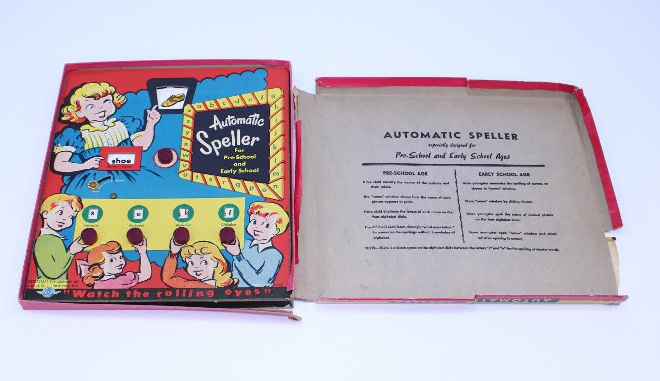 VTG 1950’s Automatic Speller Game Educational Fun Pre-K Kindergarten Complete