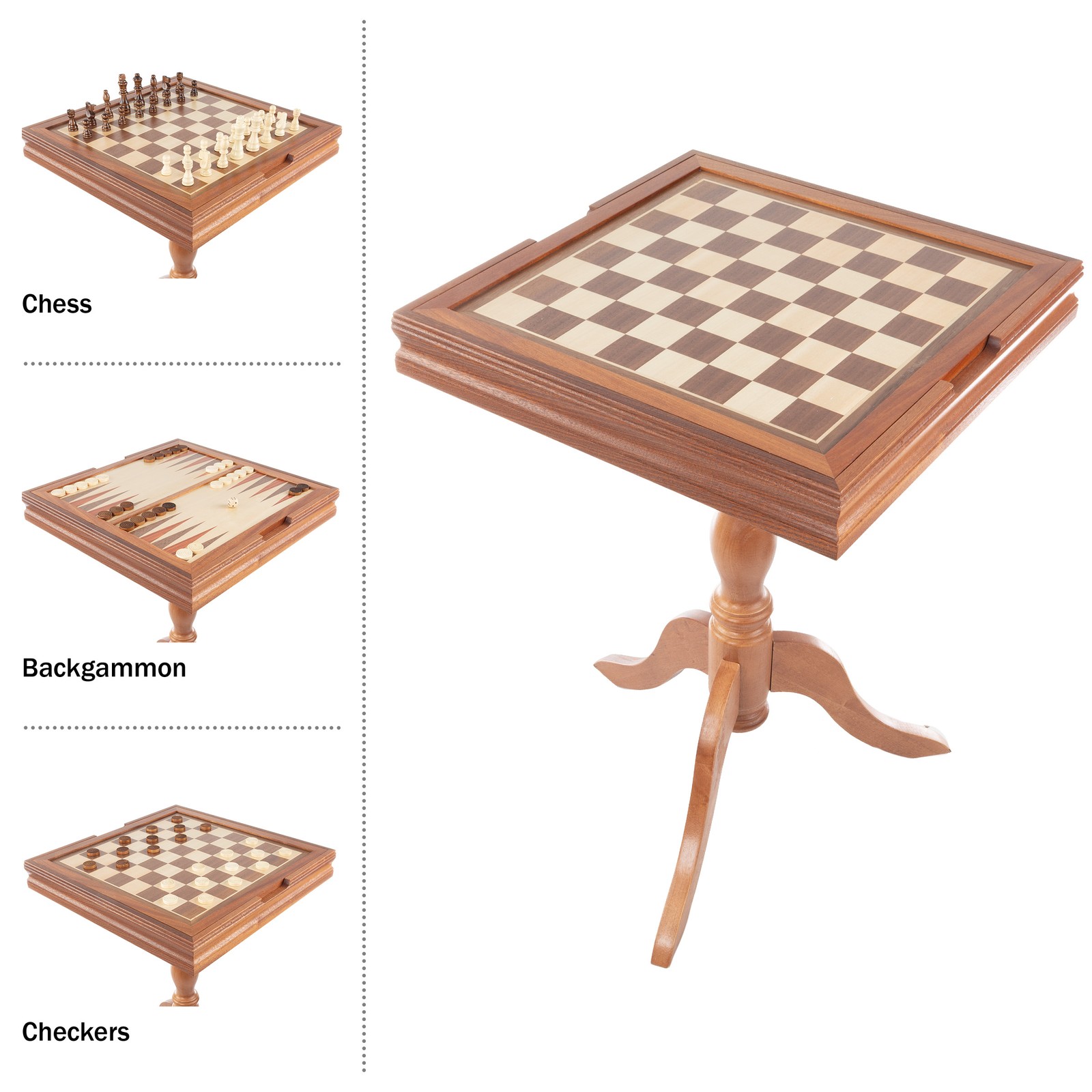 Deluxe Chess & Backgammon Table by Trademark Games