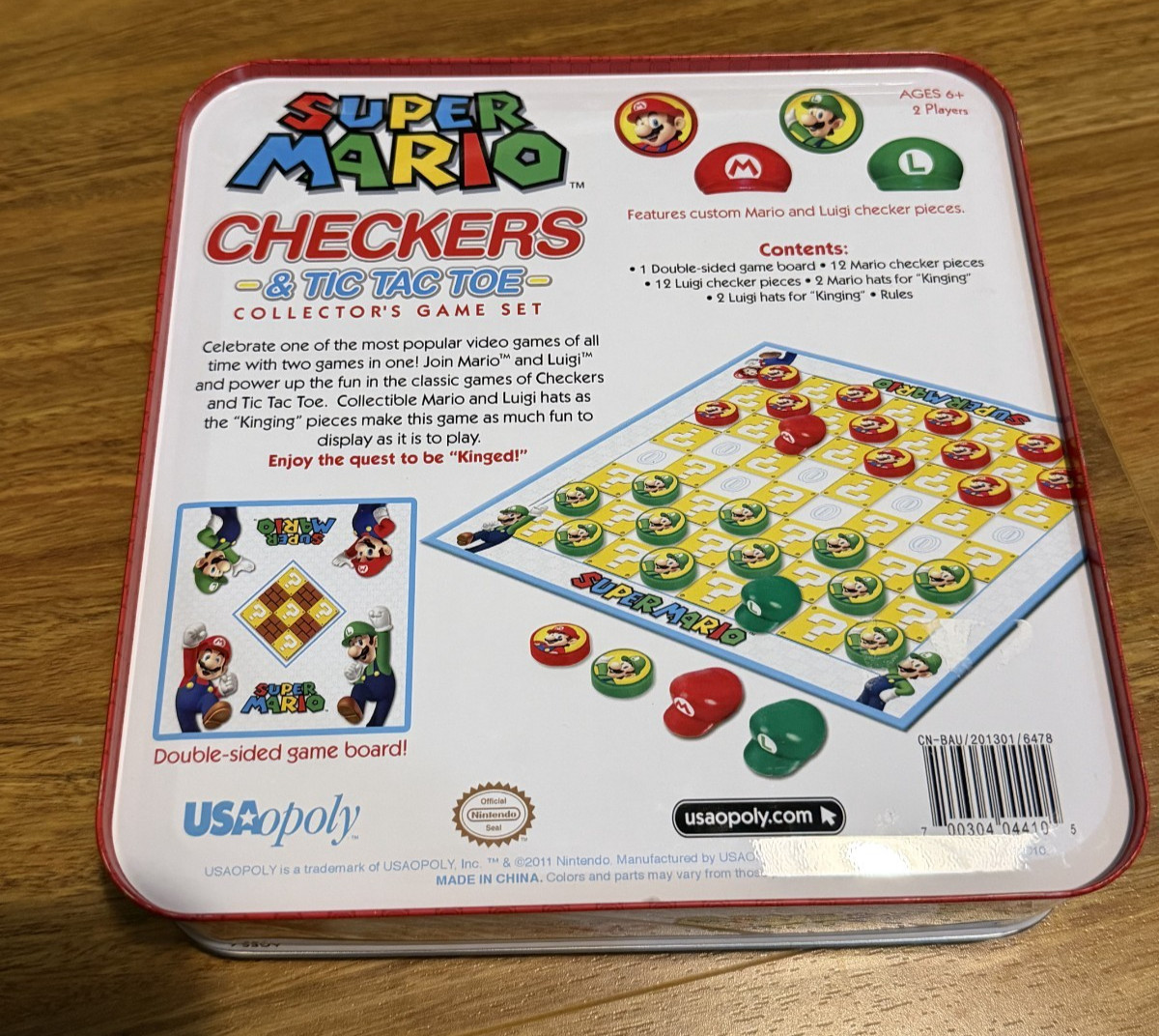 Super Mario Checkers & Tic Tac Toe Collector’s Tin Board Game Nintendo
