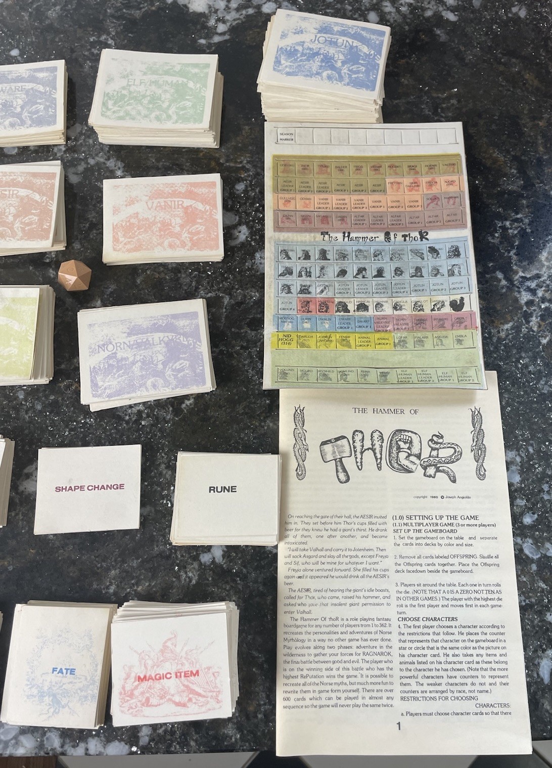 VINTAGE 1980 The Hammer of Thor The Game Of Norse Mythology TABLE TOP RPG