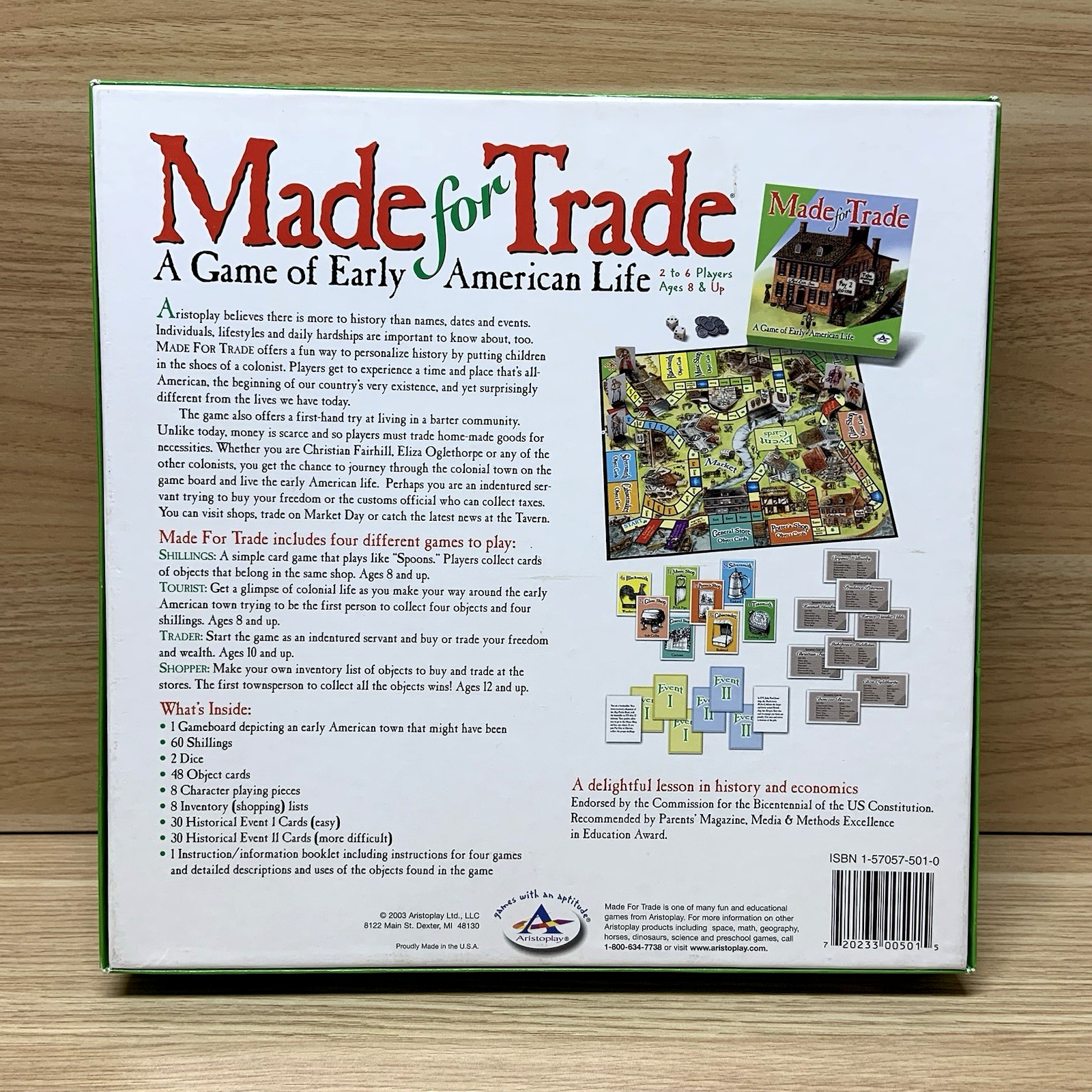 Made for Trade Board Game Early American Life Aristoplay Vintage 2003 Complete