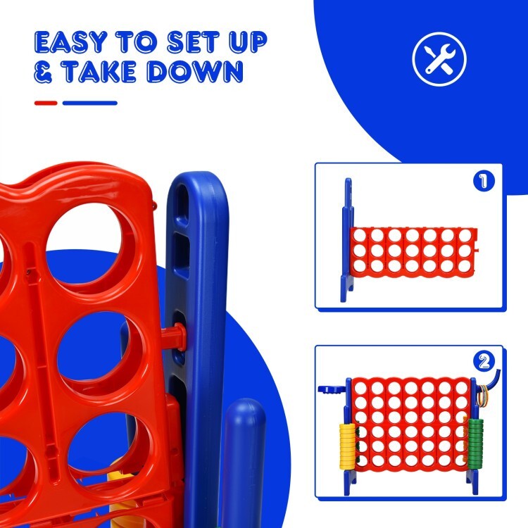 Jumbo 4-to-Score 4 in A Row Giant Game Set Kids Adults Family Fun Outdoor Rings