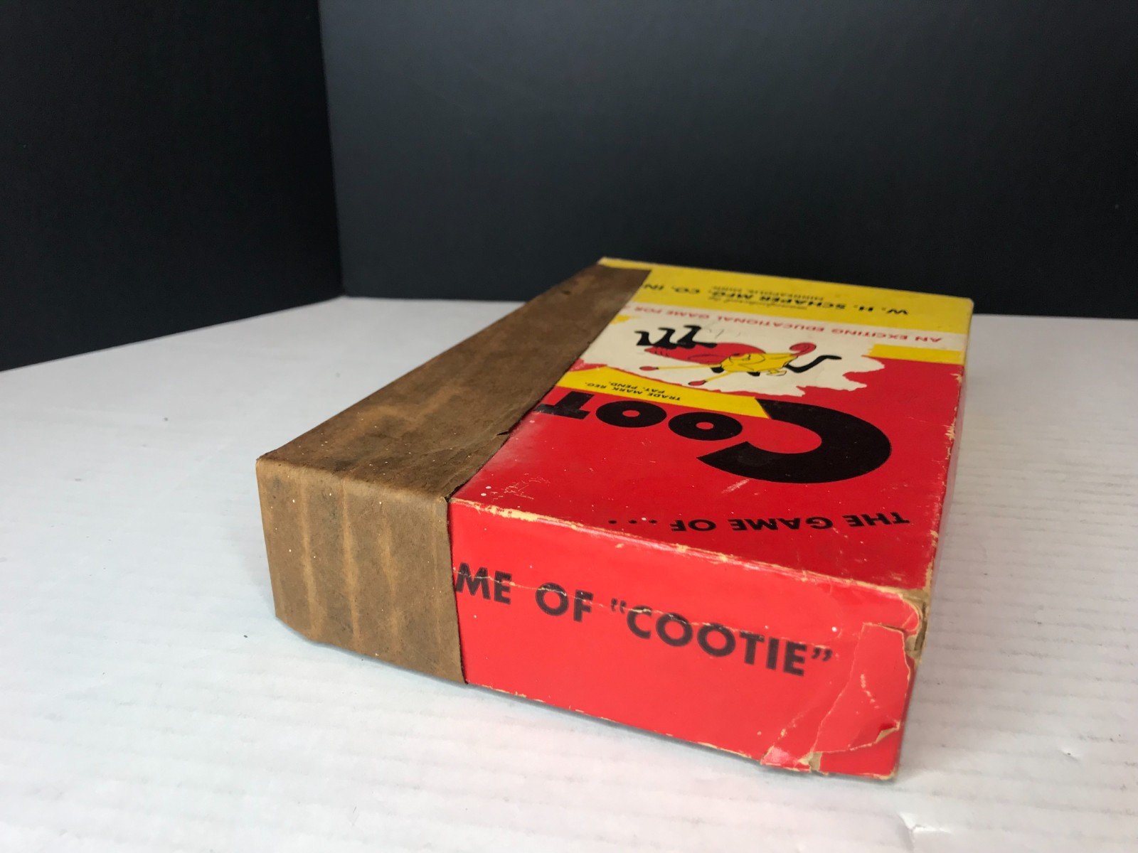 Vintage RARE 1949 THE GAME OF COOTIE Original Box W.H. Schaper Mfg Co.