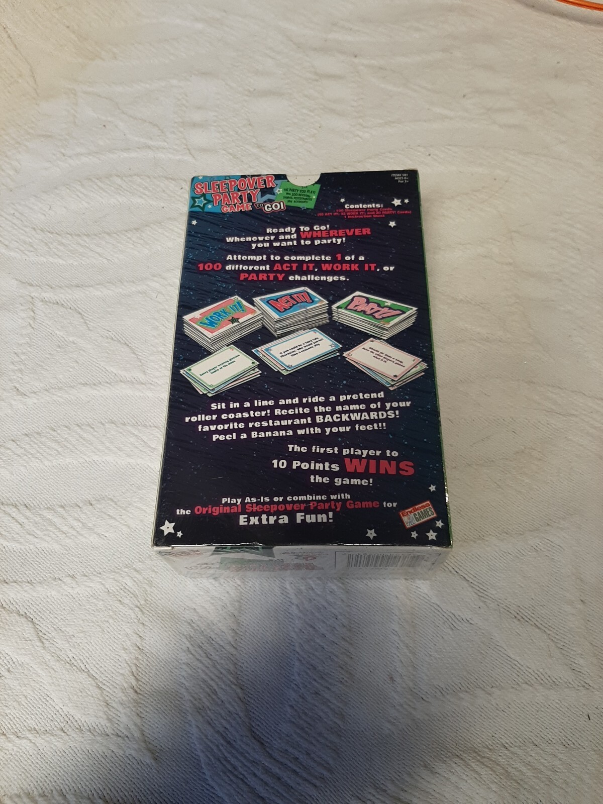 Sleepover Party Game To Go! Fun Girls Night Game with 100 Activities! New Sealed