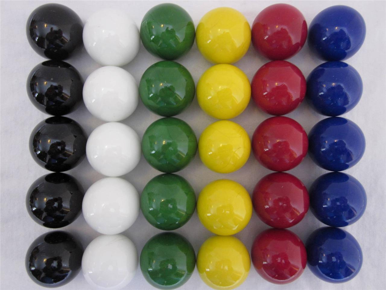 30 LARGE 1″ (25mm) Replacement Marbles Aggravation Board game Solid Color GLASS