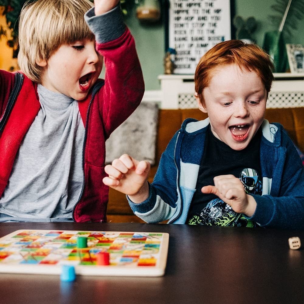 Bigjigs Toys Traditional Snakes and Ladders Wooden Game Set, Quality Family…