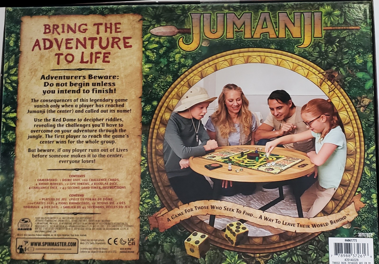 Jumanji Board Game 2021 Spin Master Excellent Condition Never Played
