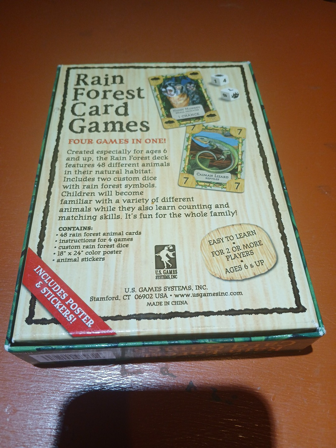 Rain Forest Card Games Four Games in One New Open Box U.S. Games System Inc UU