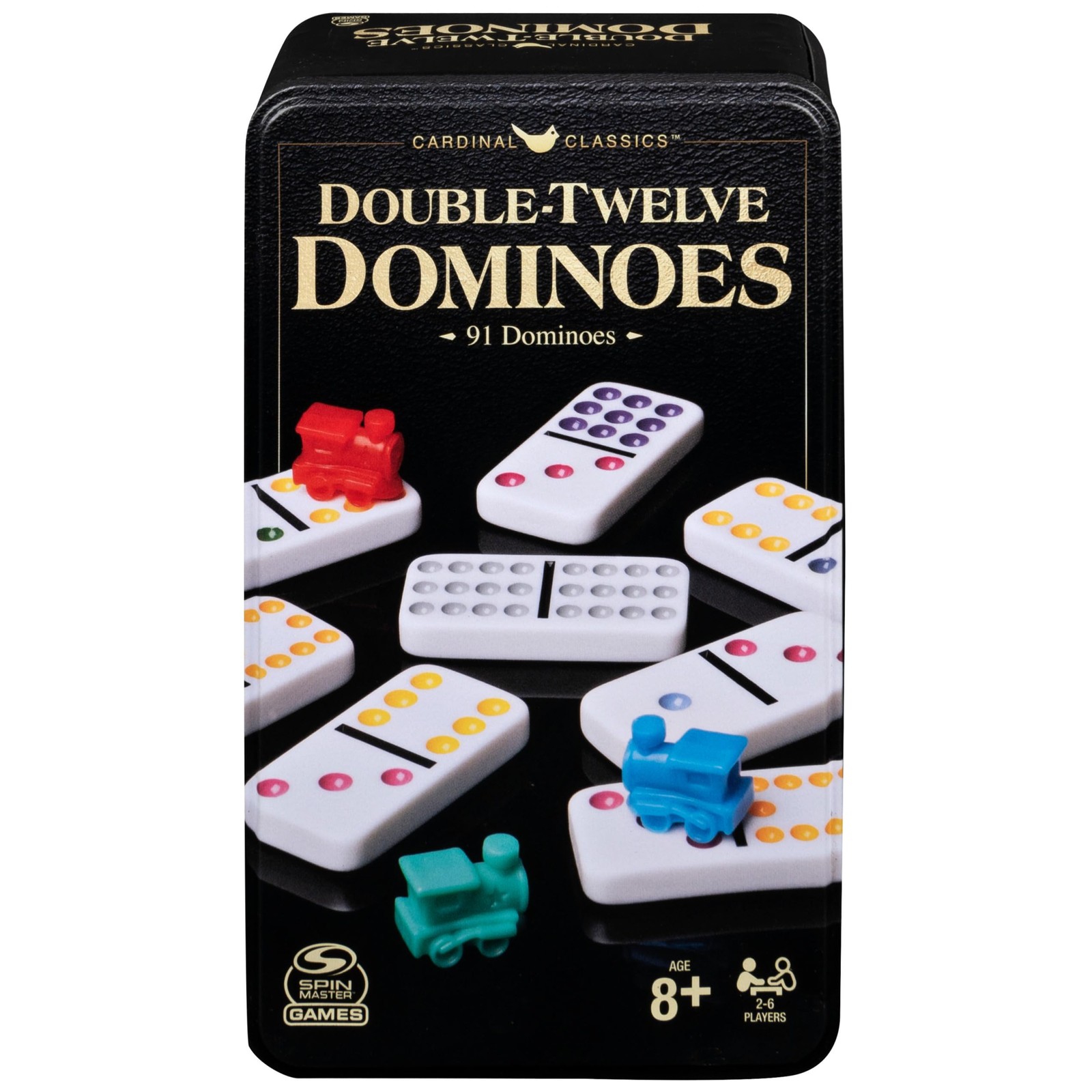 , Cardinal Classics Double 12 Dominoes Set in Storage Tin, Family Board Games…