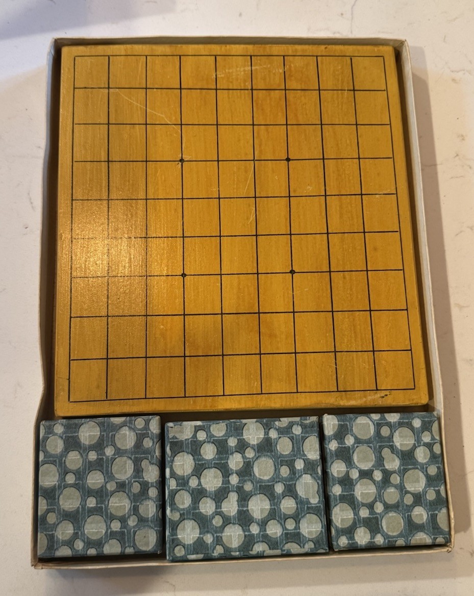 Vintage Go and Shogi Combination Game Board and Gamepieces Japanese