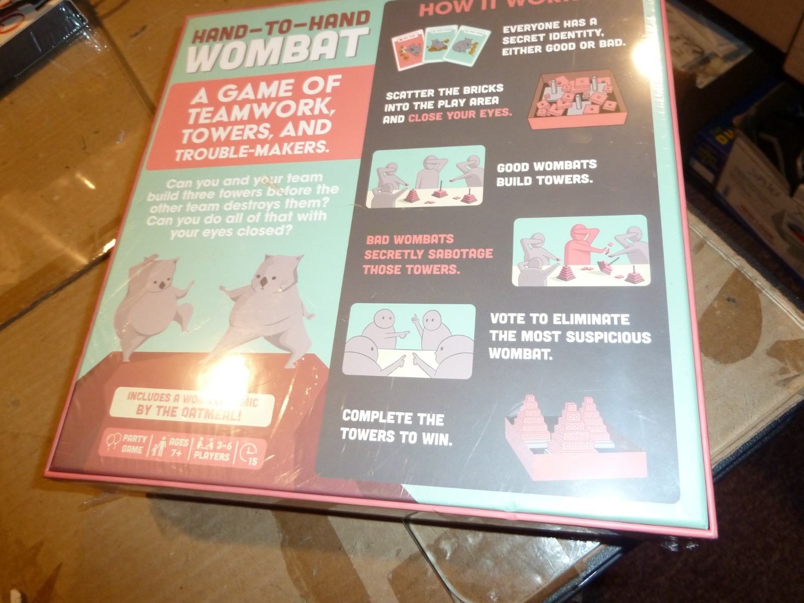 Hand-to-Hand Wombat Party Game – Ages 7+ 3-6 Players, New