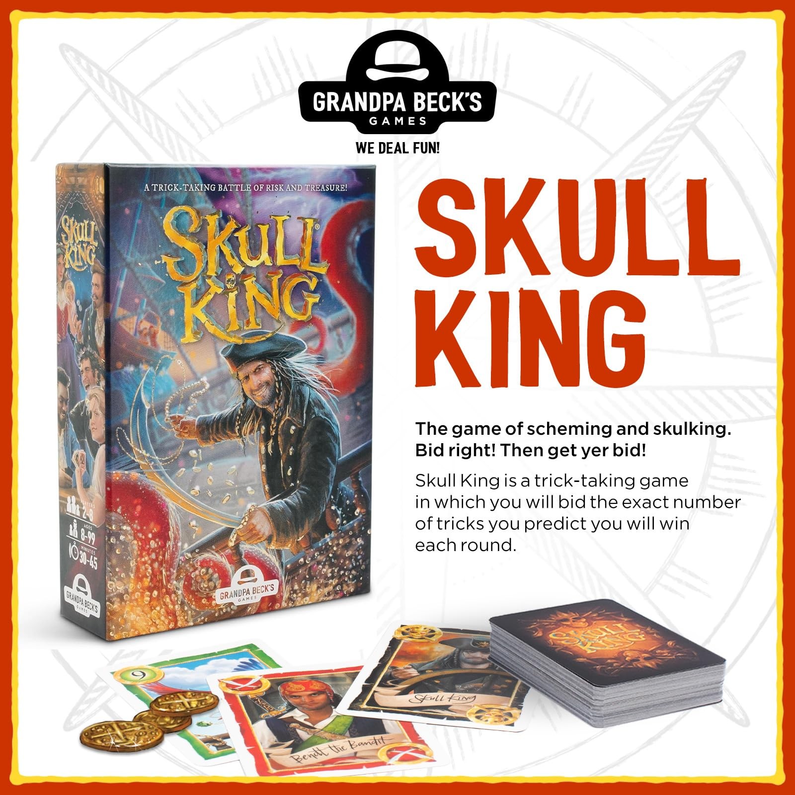 Grandpa Beck’s Games Skull King – The Ultimate Pirate Trick Taking Card White