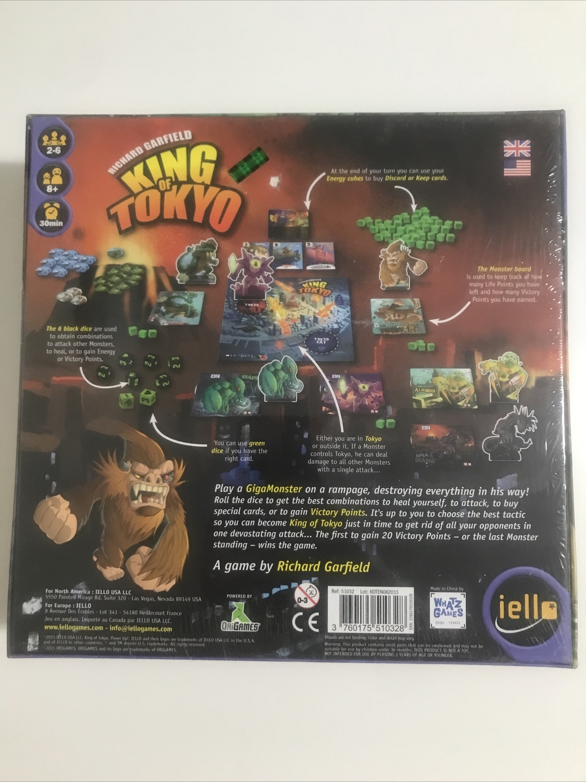 Richard Garfield King of Tokyo Board Game iello New SEALED