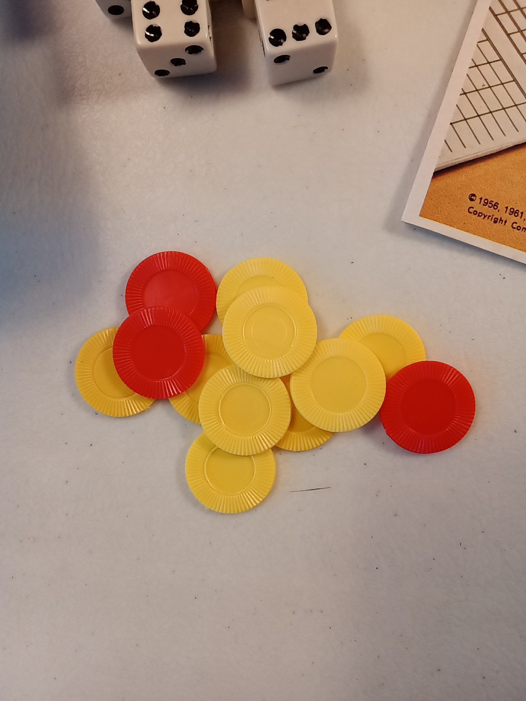 Vtg.Yahtzee Replacement Parts: Cup, 5 Dice, Chips, Manual,& Sealed Score Cards